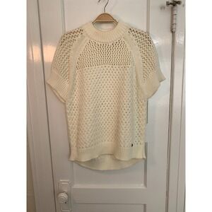 Ted Baker Ivory Hawich Basket Stitch Mock Neck Sweater / Size 3 = Size 8 US
